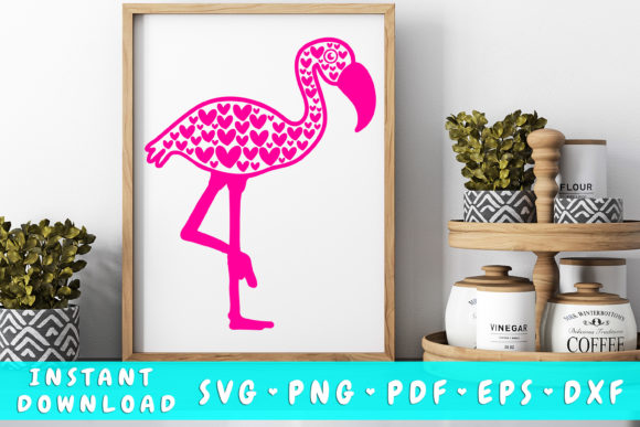 Download Flamingo with Hearts Svg - Premium Resources