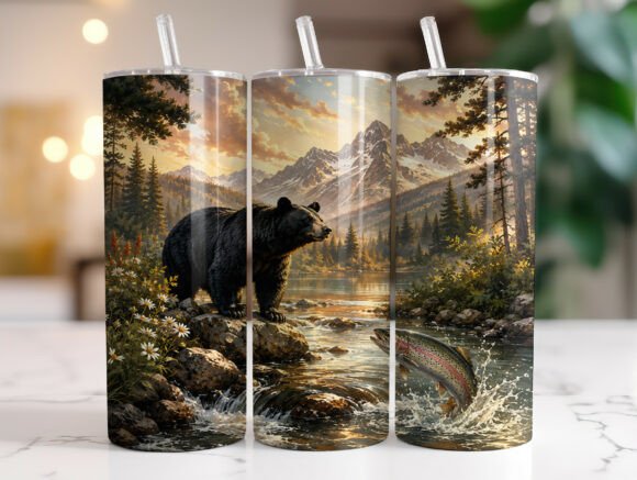 Download Black Bear 20 Oz Skinny Tumbler Wrap - Skinny tumbler wrap Collection