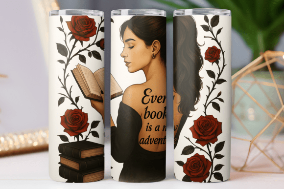 Download Girl Book Lover 20oz Skinny Tumbler Wrap - Skinny tumbler wrap Collection