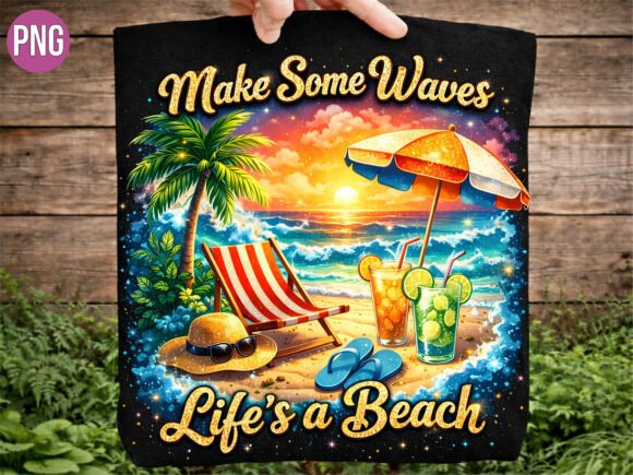 Download Beach Life is a Beach Sunset PNG T-SHIRT - Beach life Collection