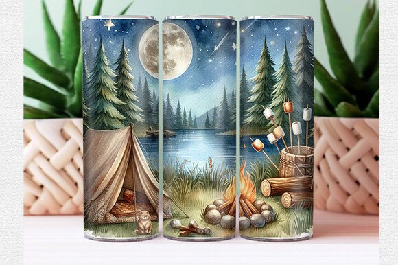 Download Summer Camping Tumbler Wrap - Premium Bundle