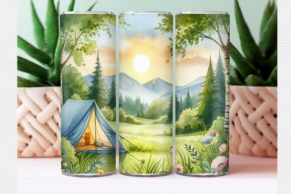 Download Summer Camping Tumbler Wrap - Camping tumbler wrap Collection