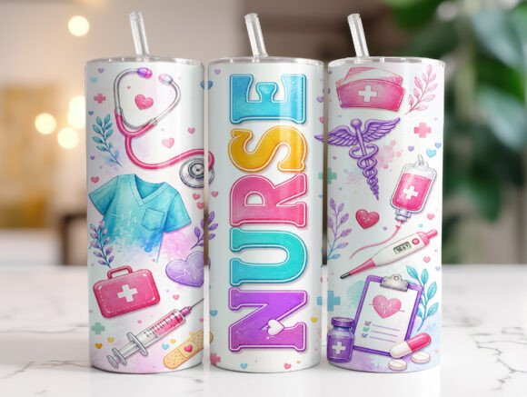 Download Pastel Nurse 20oz Skinny Tumbler Wrap - Skinny tumbler wrap Collection