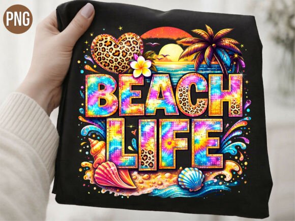 Download Retro Tropical Beach Life Summer PNG - Beach life Collection