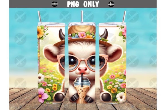 Download Highland Cow Summer Skinny Tumbler Wrap - Skinny tumbler wrap Collection