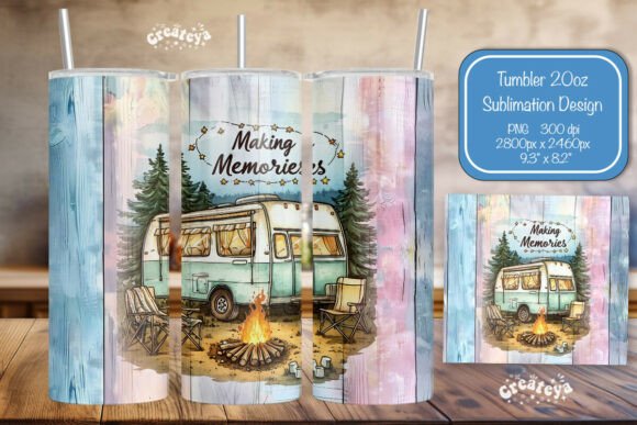 Download Camping Tumbler Wrap PNG Skinny 20oz  - Camping tumbler wrap Collection