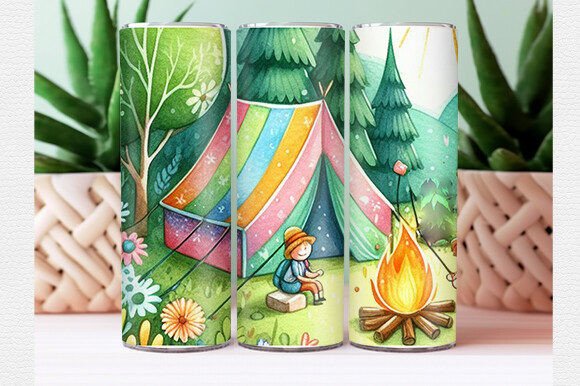 Download Summer Camping Tumbler Wrap - Premium Resources