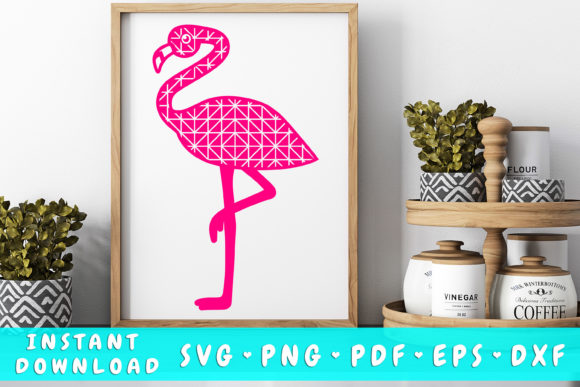 Download Flamingo with Mosaic Pattern Svg - Premium Resources