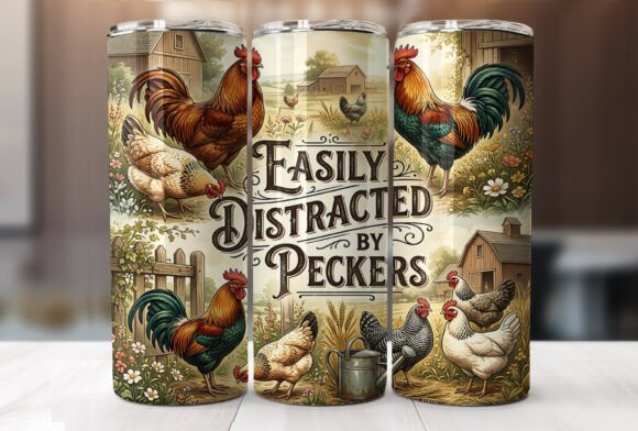 Download Funny Farm Chicken Skinny Tumbler Wrap - Skinny tumbler wrap Collection
