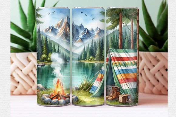 Download Summer Camping Tumbler Wrap - Premium Bundle